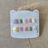 365nails: "pink sweetheart collection" – short round handmade kids press-on nails (4 styles)