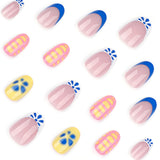 Foreign trade hot-selling wearable fake nails short short round manicure pieces French simple wearable fake nails