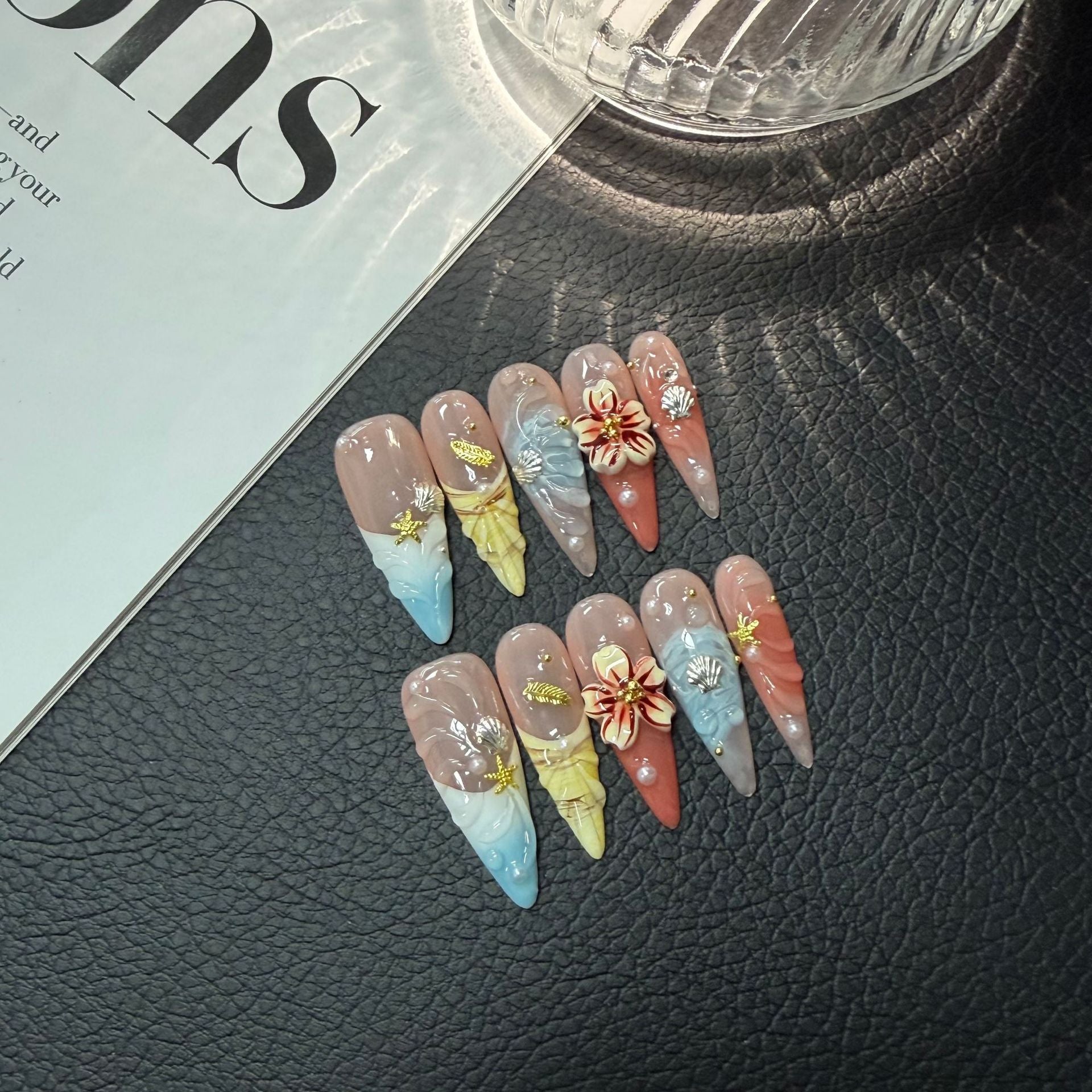 365nails: "Summer Bloom" – 3D Floral Handmade Stiletto Nails