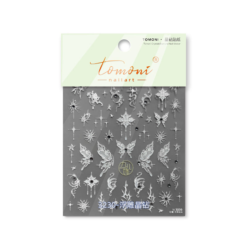 365nails: 홀로그램 요정 날개 별 크리스탈 세트 — 네일 스티커