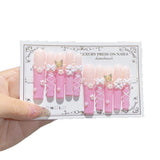 Soft Pink Floral Butterfly Lace Press On Nails