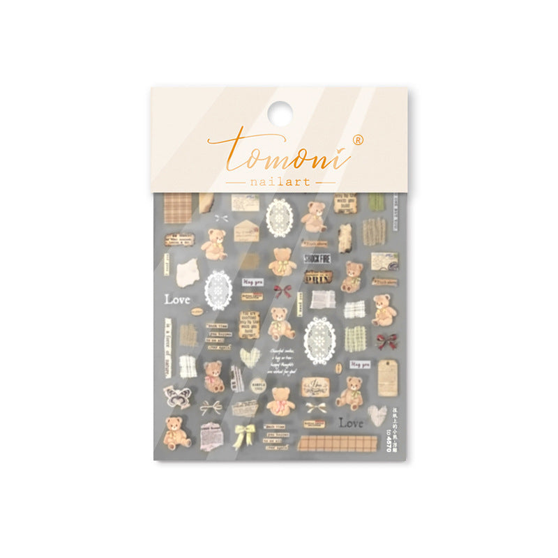 Vintage Teddy Bear Journal – Sweet Nostalgic Nail Art Stickers