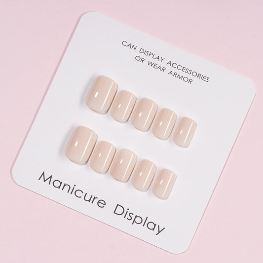 Nail Tips Hot-selling solid color press on nails fake nail short square nail art simple nude work in progress 150 pieces