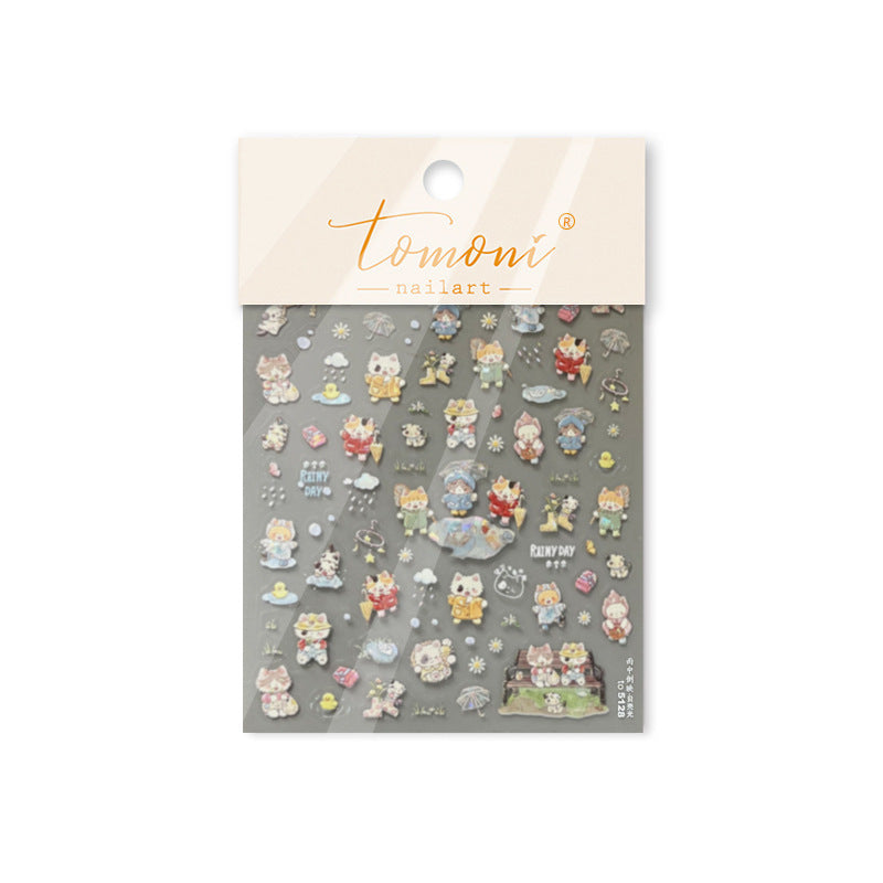 365nails: "Summer Cat Snack Embossed Set" – Nail Art Stickers