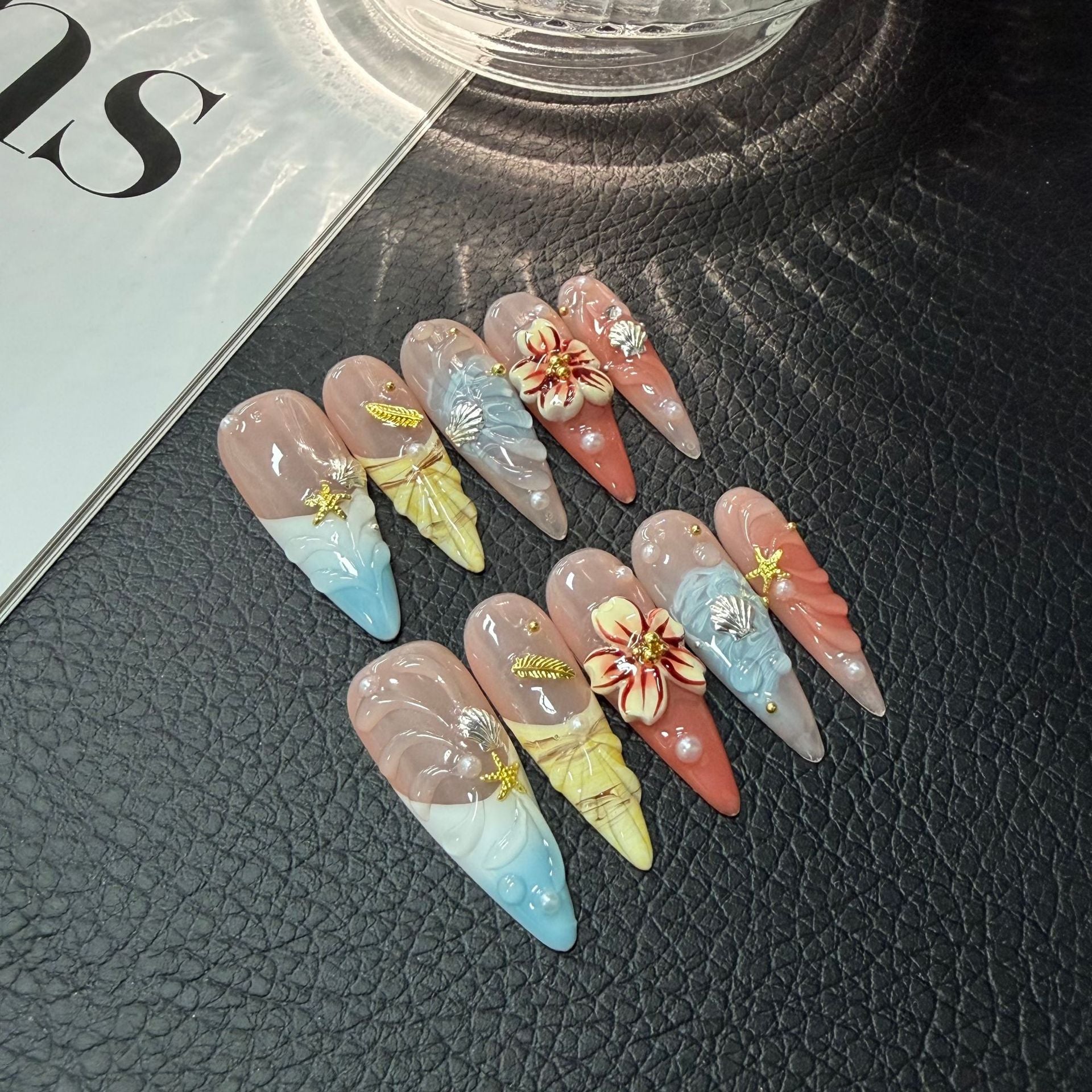 365nails: "Summer Bloom" – 3D Floral Handmade Stiletto Nails