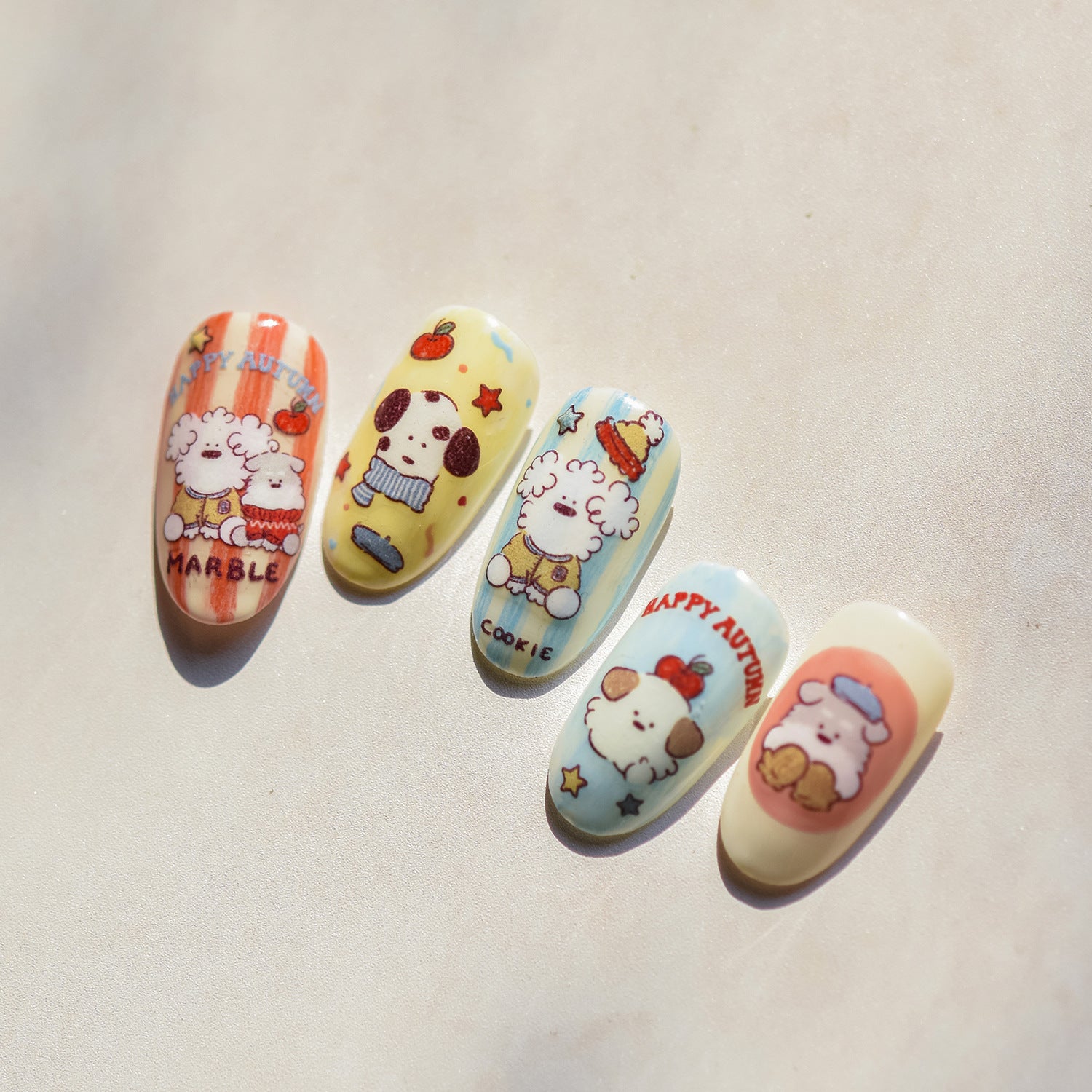365nails: 해피 가을 강아지 – 네일 아트 스티커