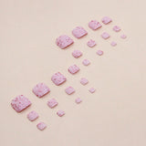Press-on toenails pink girl manicure matte texture flash press-on nails glitter powder big sequins Press-on toenails nail sweet sister nail piece nail｜365nails