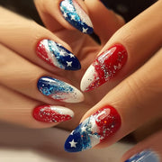 365nails: 독립기념일 반짝이는 별빛 그라데이션 프레스온 네일