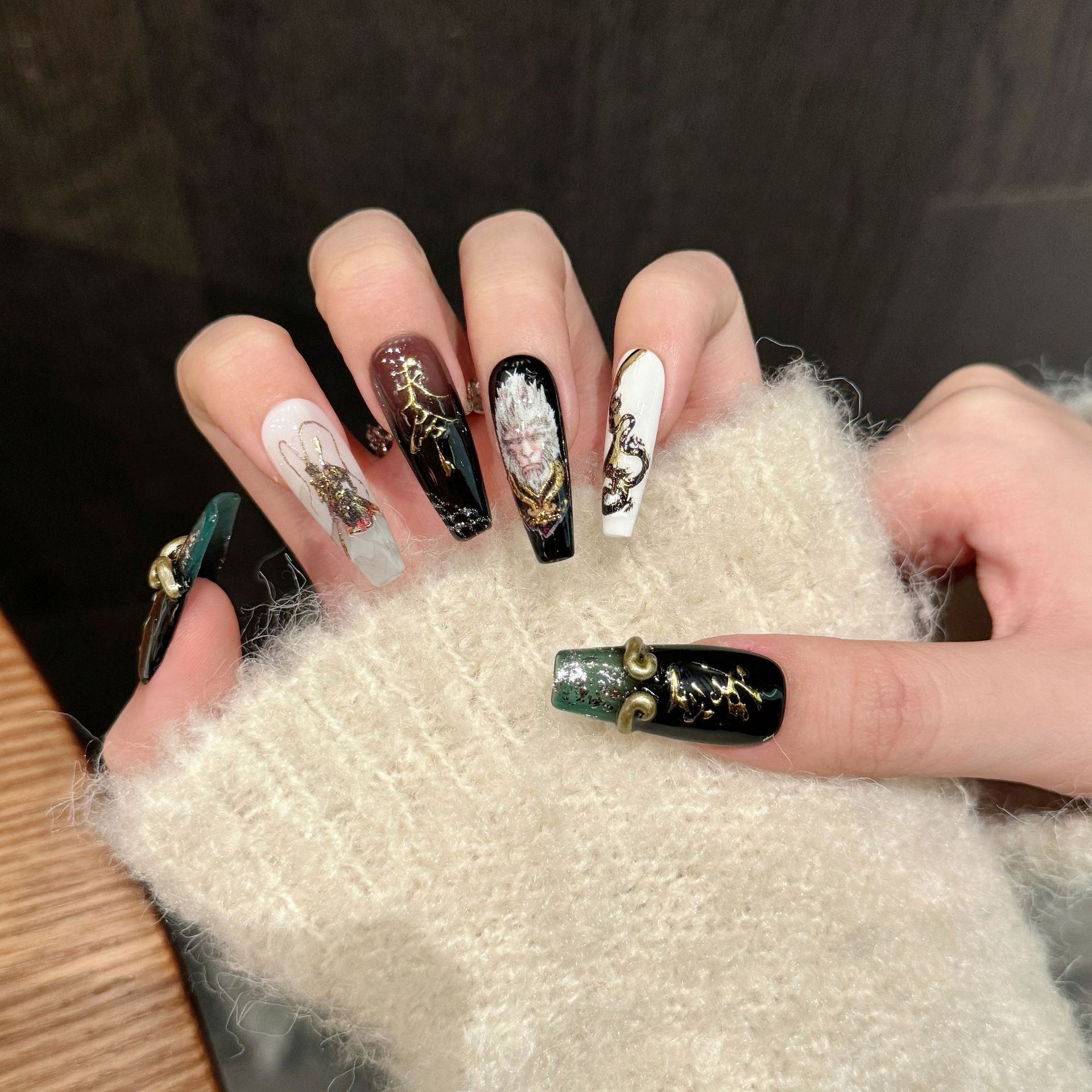 365nails: "Mythic Legend" – 3D Character Art Handmade Coffin Nails