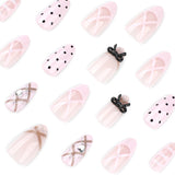 Gothic Sweet Black Polka Dot Butterfly press-on nails