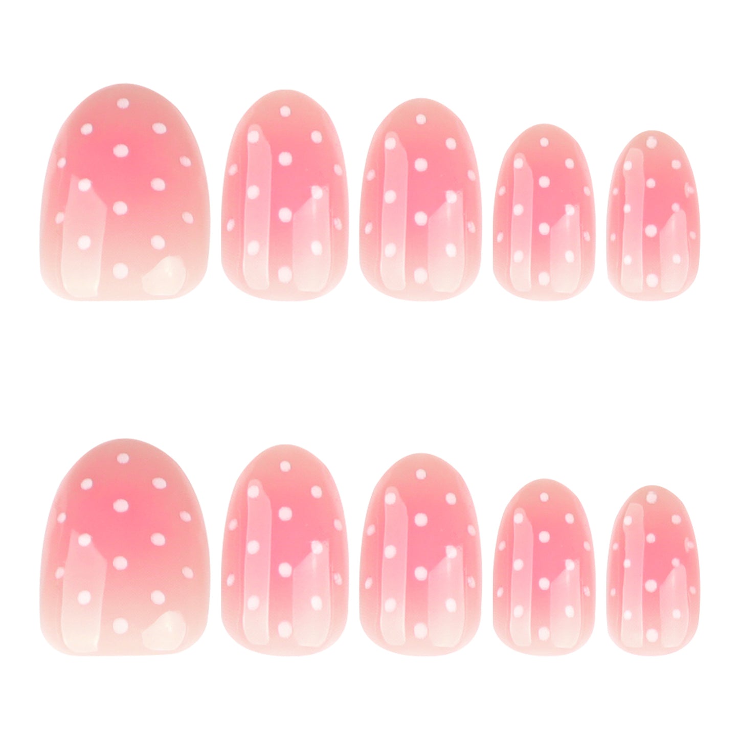 Pink Dotted Gradient Cute Press On Nails