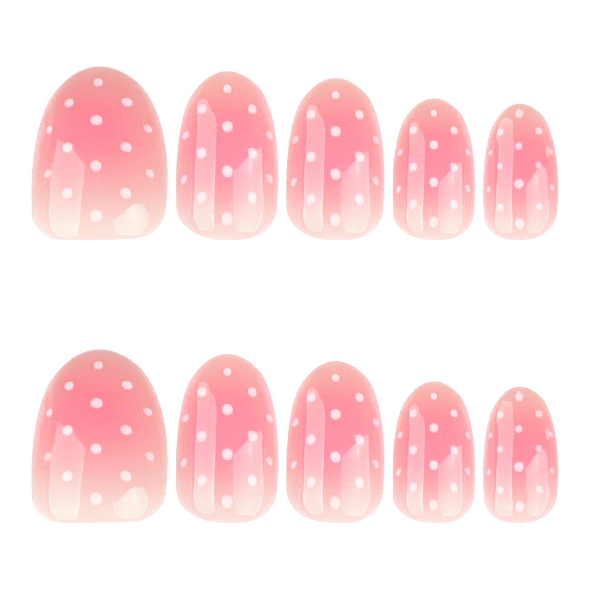 Pink Dotted Gradient Cute Press On Nails