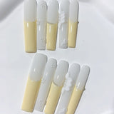 Ivory Yellow Pearl Minimal Press On Nail Set