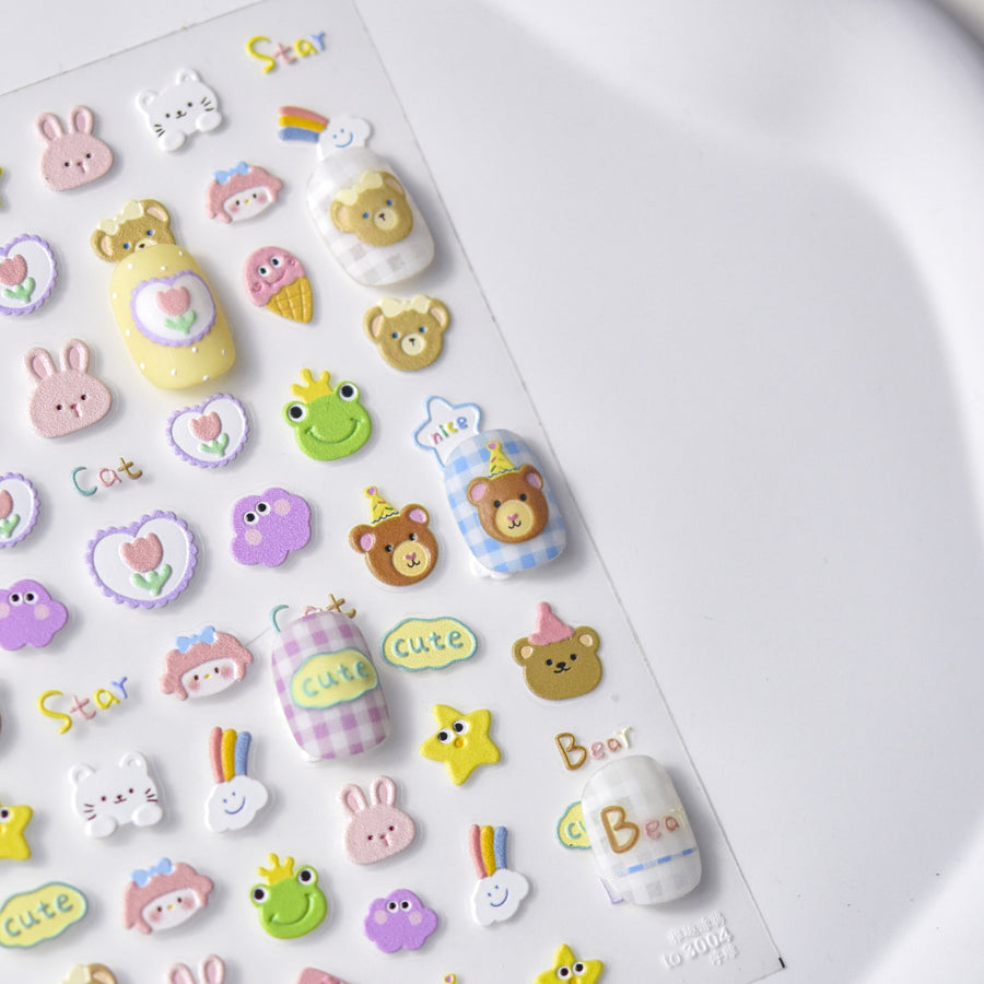 365nails: "kawaii animal friends sweet mix" – Nail Art Stickers