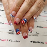 365nails: "Liberty Dots" – Graphic Stars & Polka Printed Short Oval Nails