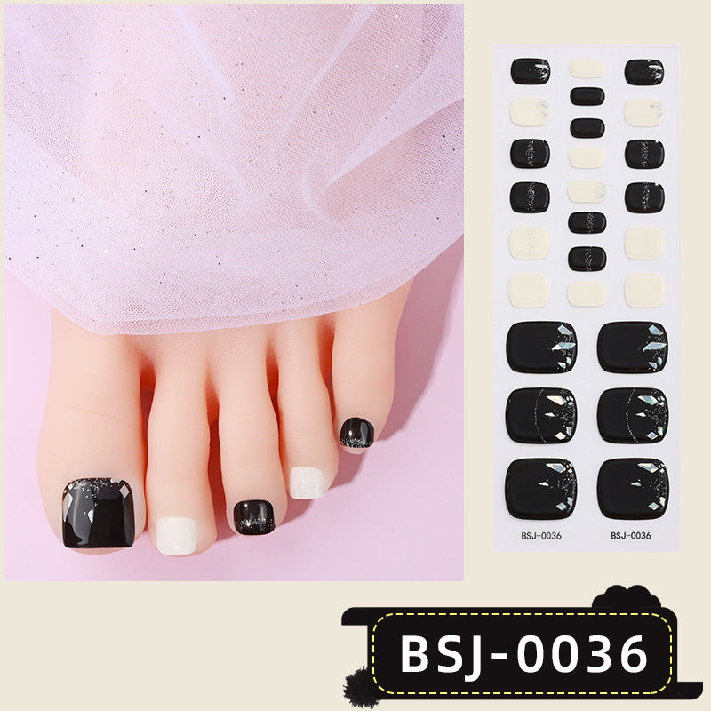 Semi-Cured Gel Nail Strips 3D Soft Glossy Toe Design (MOQ=3)
