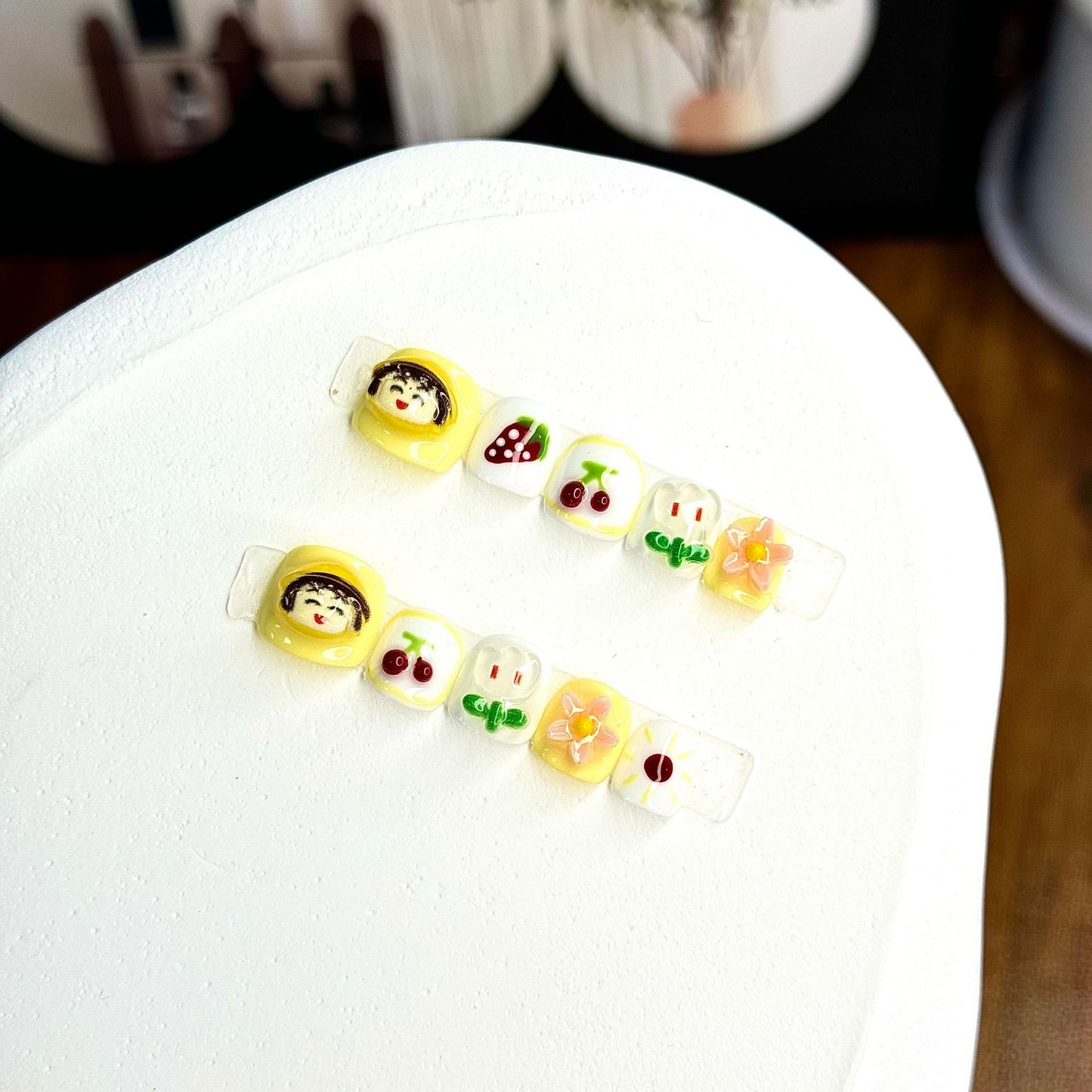 Cute Candy Cartoon Kids Press On Nails Mixed Style Set