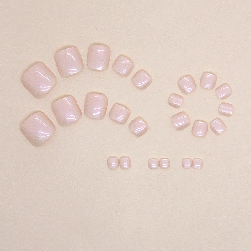 ina風暖色純色極光白穿戴趾甲片｜365nails