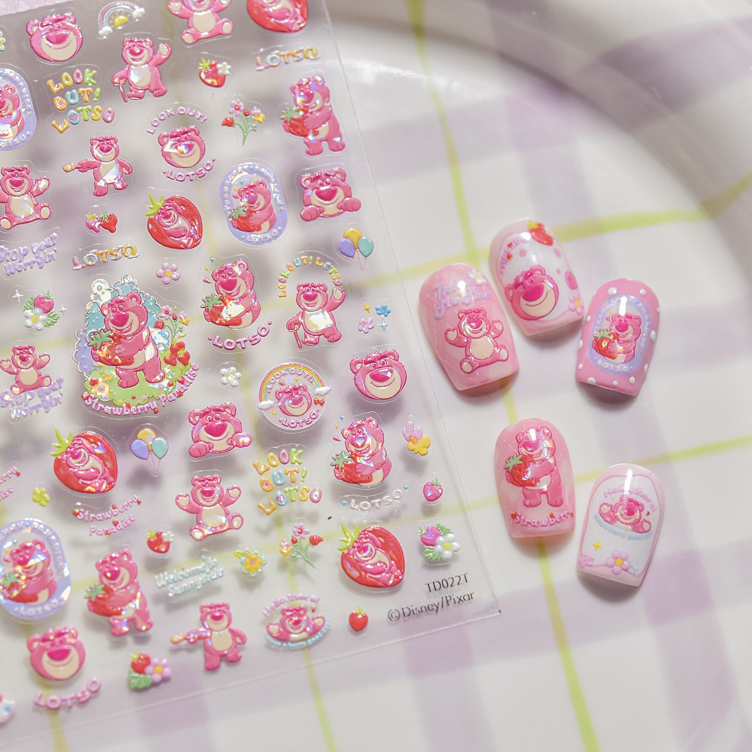 Disney Lotso Strawberry Bear – 5D Embossed Sweet Accent Set