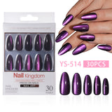 Purple Cat Eye Almond Press On Nails (MOQ=3)