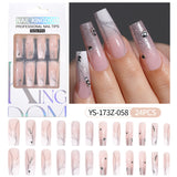 Press on nails fake nail patch extension nail Spice Girl medium rectangle removable 24 pieces with drill manicure