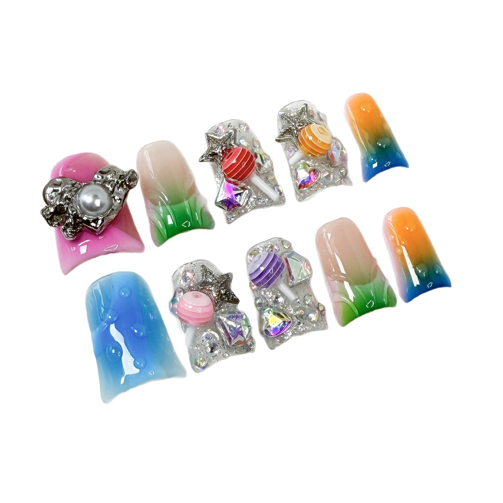 Duck bak nail blush gradual chang ic through    prsonality handmad prss-on nails wholsal｜365nails