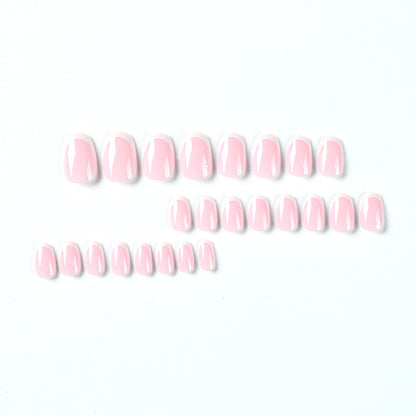 Simple French white edge  Wholesale finished nail patch  Short fake nail｜365nails