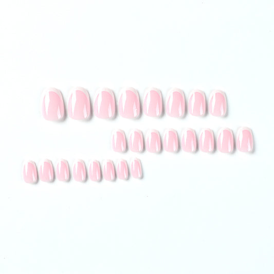 Simple French white edge  Wholesale finished nail patch  Short fake nail｜365nails