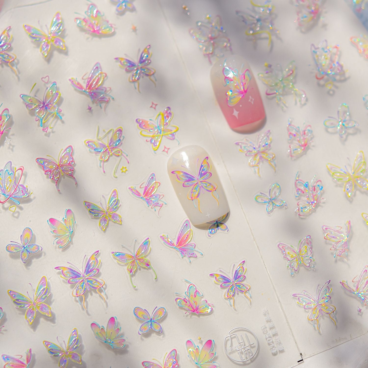 365nails: "Iridescent Holographic Butterfly" – nail art stickers