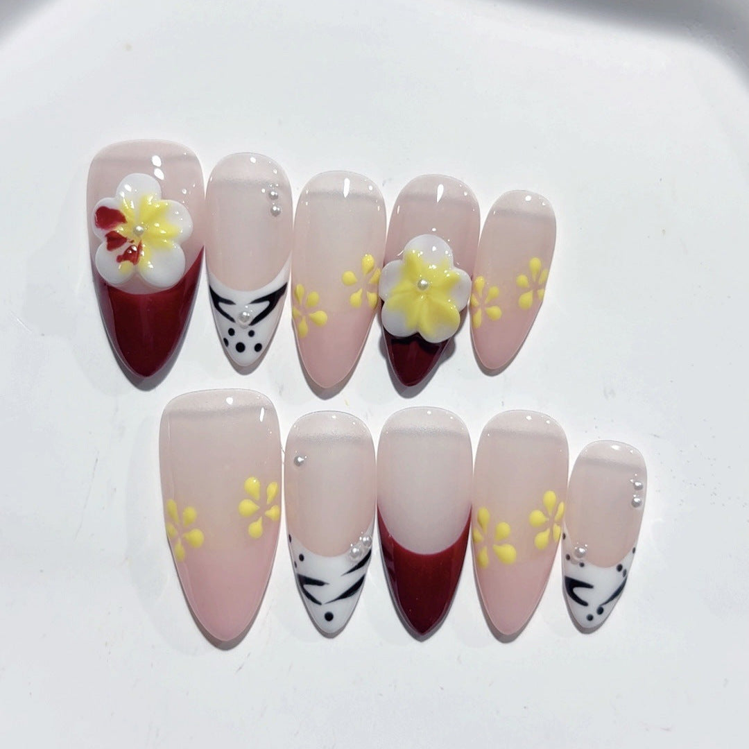 Wild Bloom: "Leopard Lily" – Unhas Postiças Amendoada