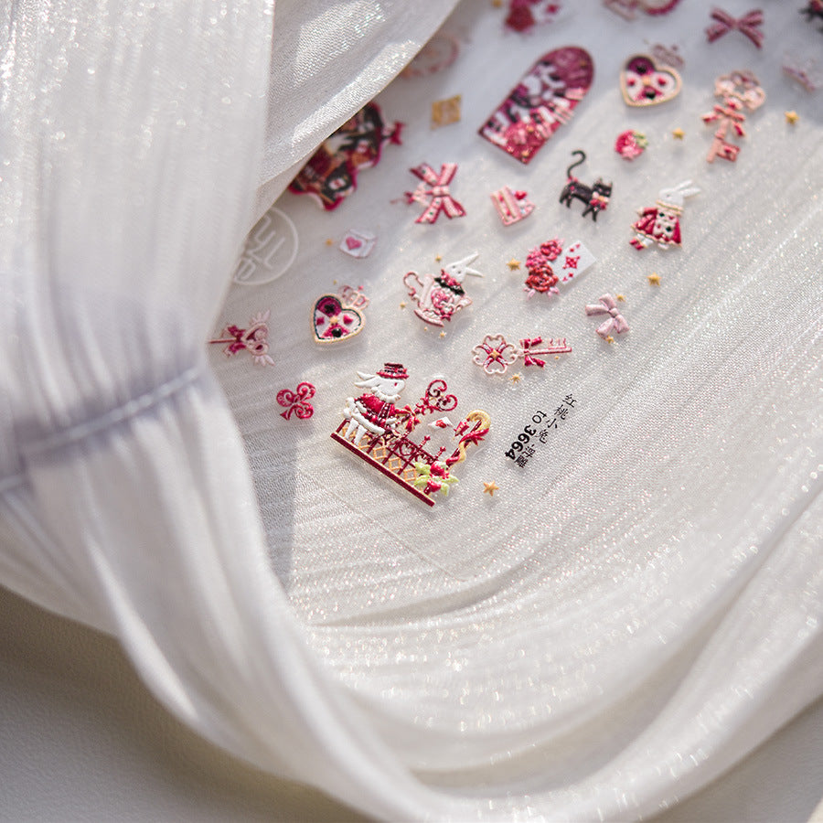 365nails: "Red Rose Kawaii Bunny" – Nail Art Stickers