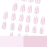 Pink and white gradual change wearable nail piece minimalist detachable nail art short almond repeatable wearable nail art wholesale｜365nails