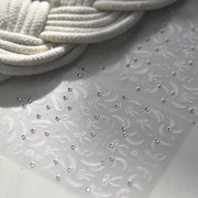 White Embossed Floral & Pearl: "Bridal Elegance" – 5D Embossed Nail Sticker