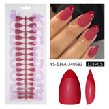 Nail Tips popular French press on nails almond nail short matte removable fake nail 128 pieces bagged nail art