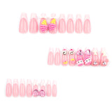 Desenho animado fofo rosa arte de unha cone sorvete laço tridimensional amor flash diamante ｜365nails