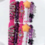 Neon Star Snake Crystal Bold Press On Nails