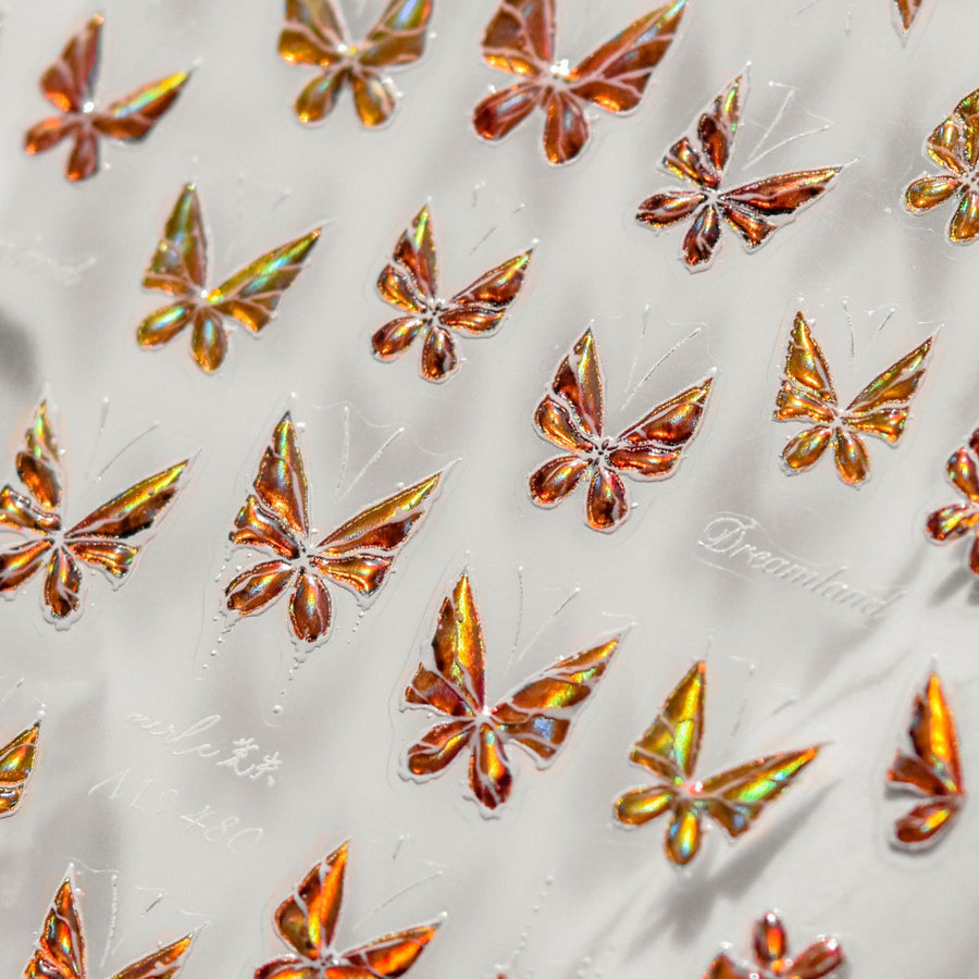 Jelly Holographic Butterflies – Iridescent Nail Art Set