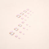 Polvo dorado simple blanco puro para uñas francesas a presión. Uñas francesas a presión para uñas de los pies. Tabletas para decoración de uñas de verano. 24 tabletas blancas francesas en caja. 365nails