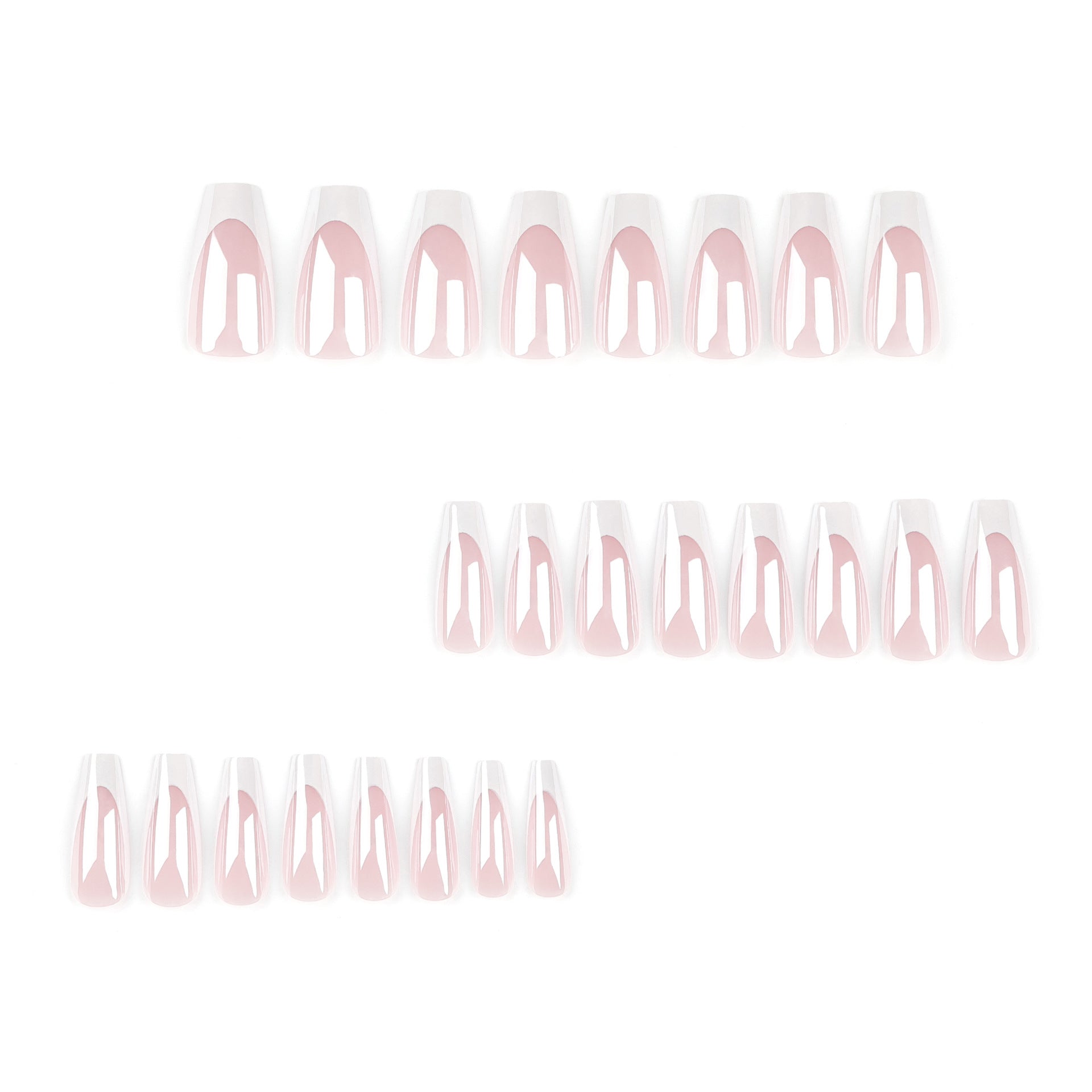 French White Wearable Nail Nails  Short Ladder Wearable Nail Pads Finished Products Wholesale｜365nails