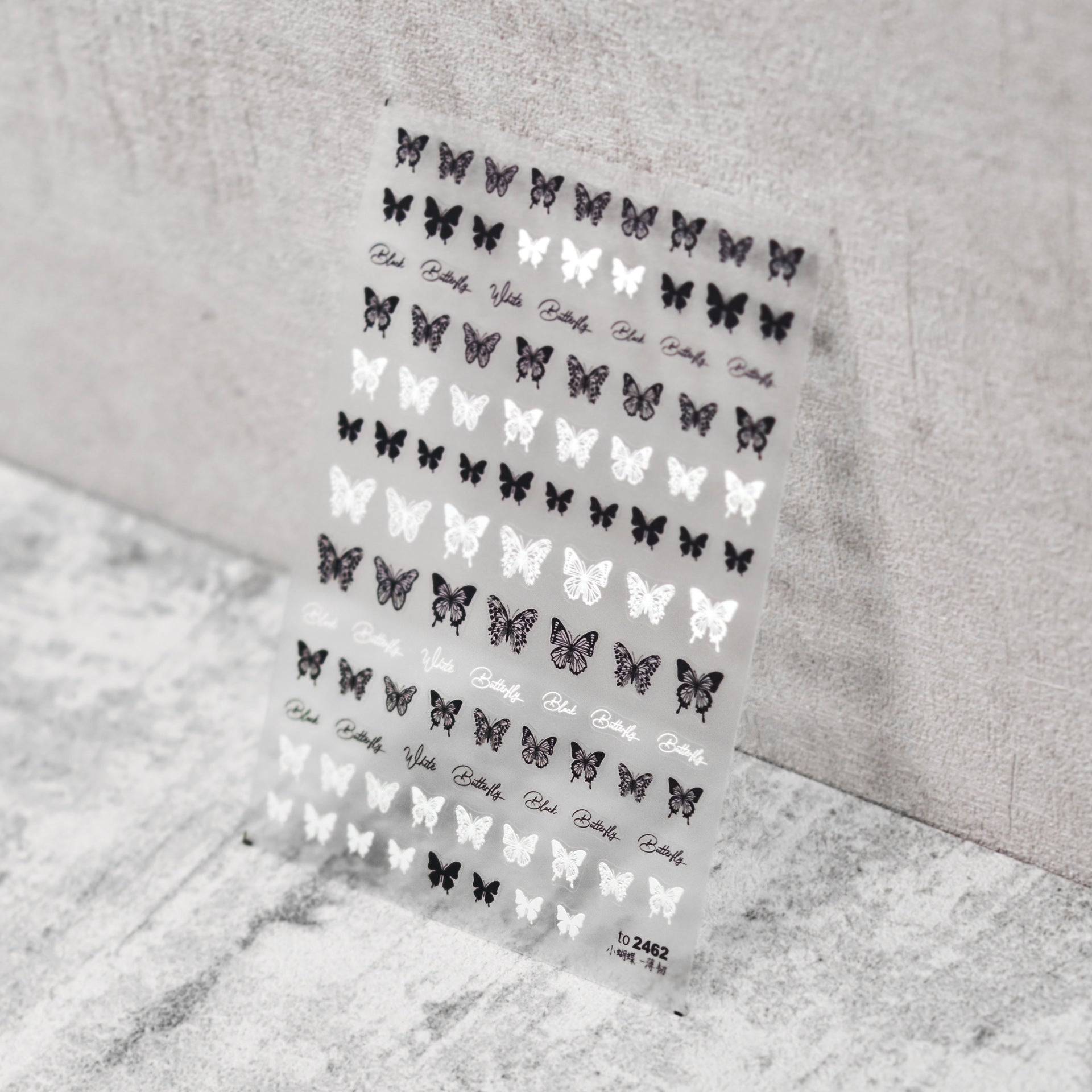 Monochrome Butterfly – Minimalist Nail Art Set