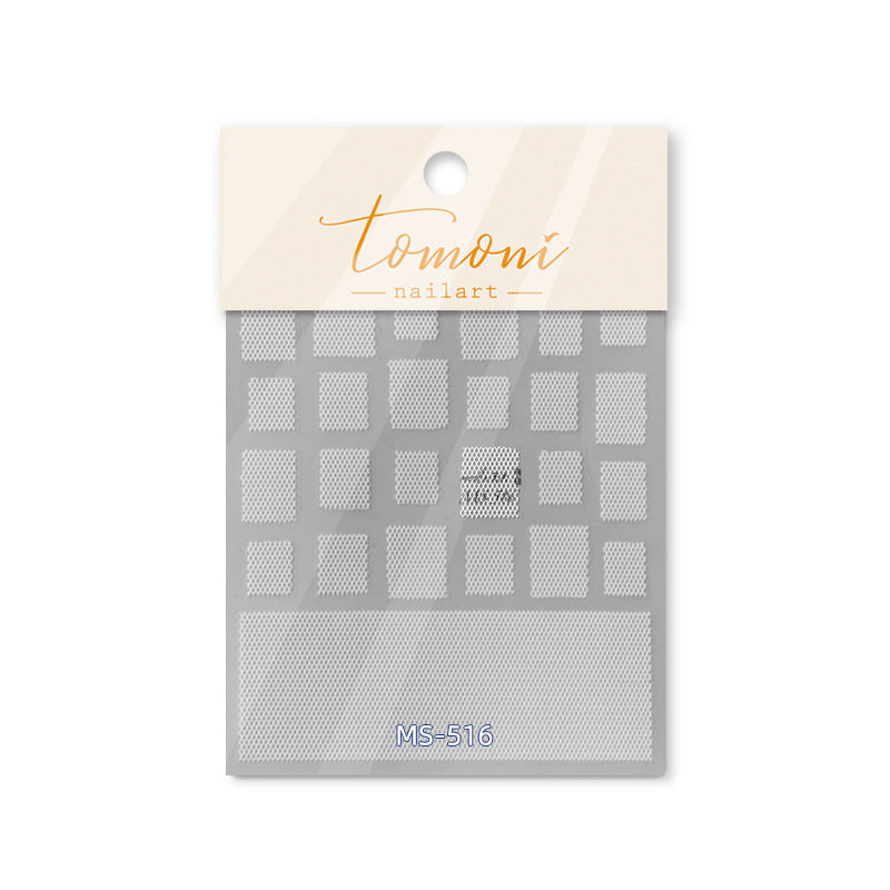 Pastel Checkered Square: "Vintage Gingham Plaid" – 5D Embossed Nail Sticker