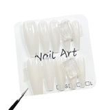 Uñas postizas hechas a mano con pistola rociadora, rubor, atmósfera, temperamento, hermosa mujer, manicura larga, simple, dulce, pegatina｜365nails