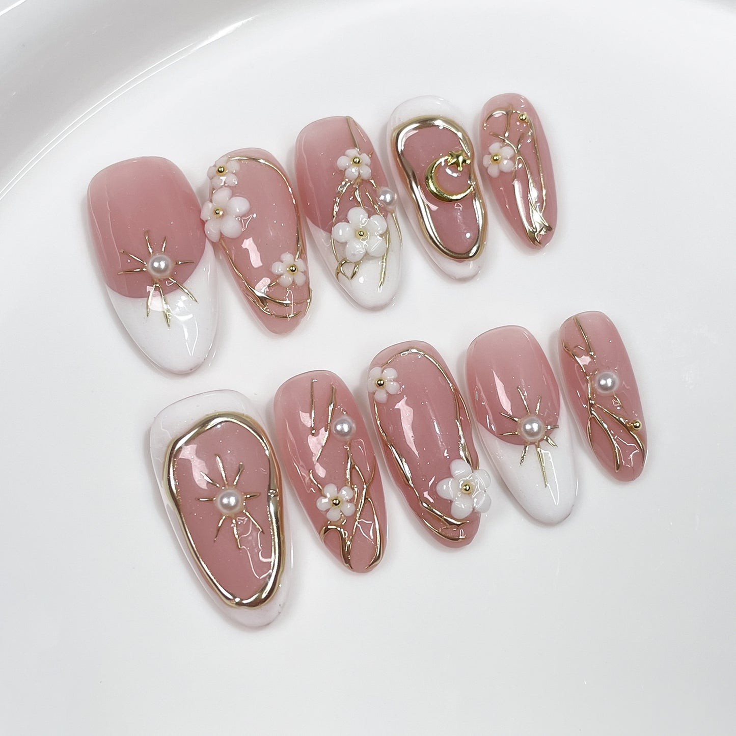 Moonlit Blossom Series Press-On Nails