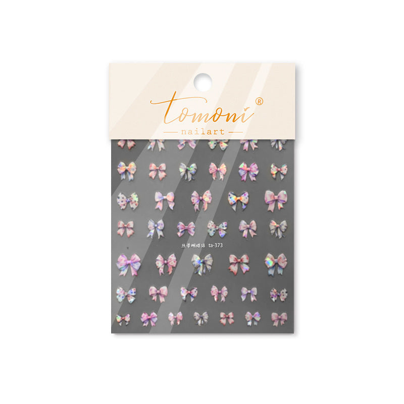 365nails: "오로라 핑크 리본" – 네일 아트 스티커