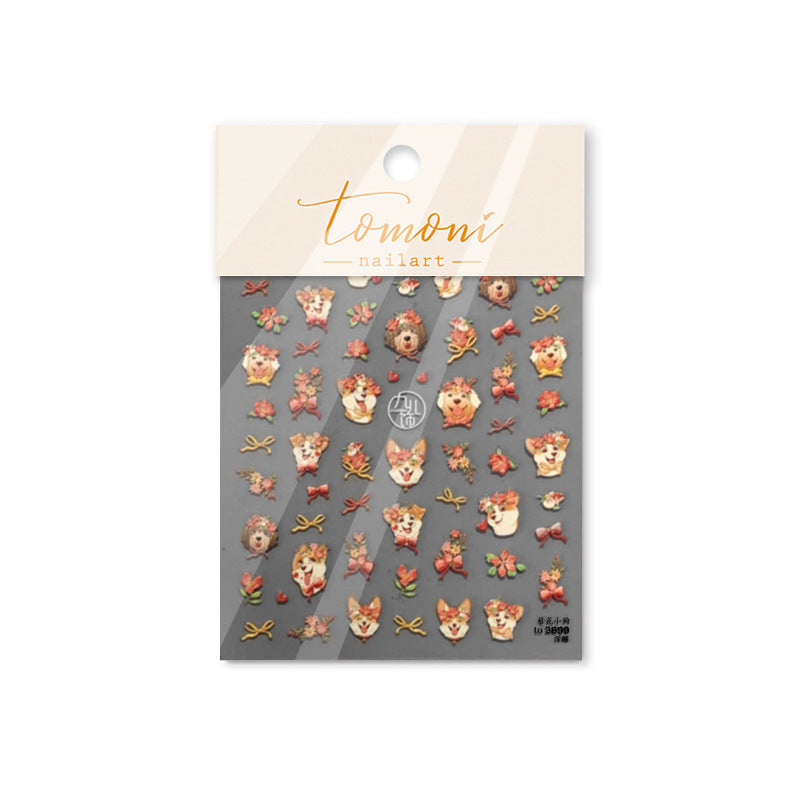 365nails: "Floral Corgi" – nail art stickers