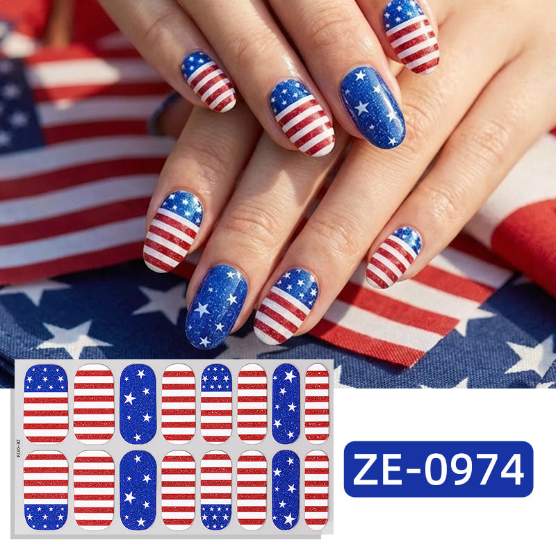 365nails: Independence Day Patriotic Decal Nail Sticker Set