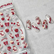365nails: "Red Apple Bunny Cherry Bow" – nail art stickers