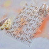 Holographic Jelly Butterfly Nail Stickers – 3D Embossed Iridescent Set