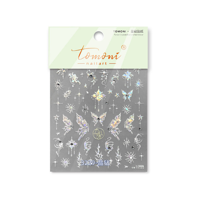 365nails: 홀로그램 요정 날개 별 크리스탈 세트 — 네일 스티커