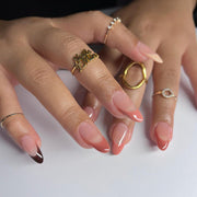 義烏簡約粉色拼接穿戴甲片 批發｜365nails
